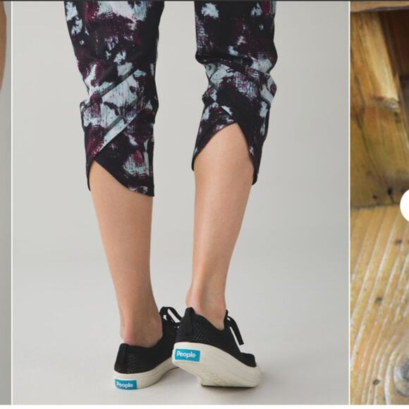 Lululemon Tranquil Crop Kara Blossom Multi/Black High Waist Cropped Pants Size 2 - Picture 3 of 10